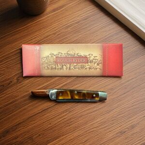 New Rough Ryder Imitation Tortoise Shell Handles Tiny Trapper Pocket Knife RR805